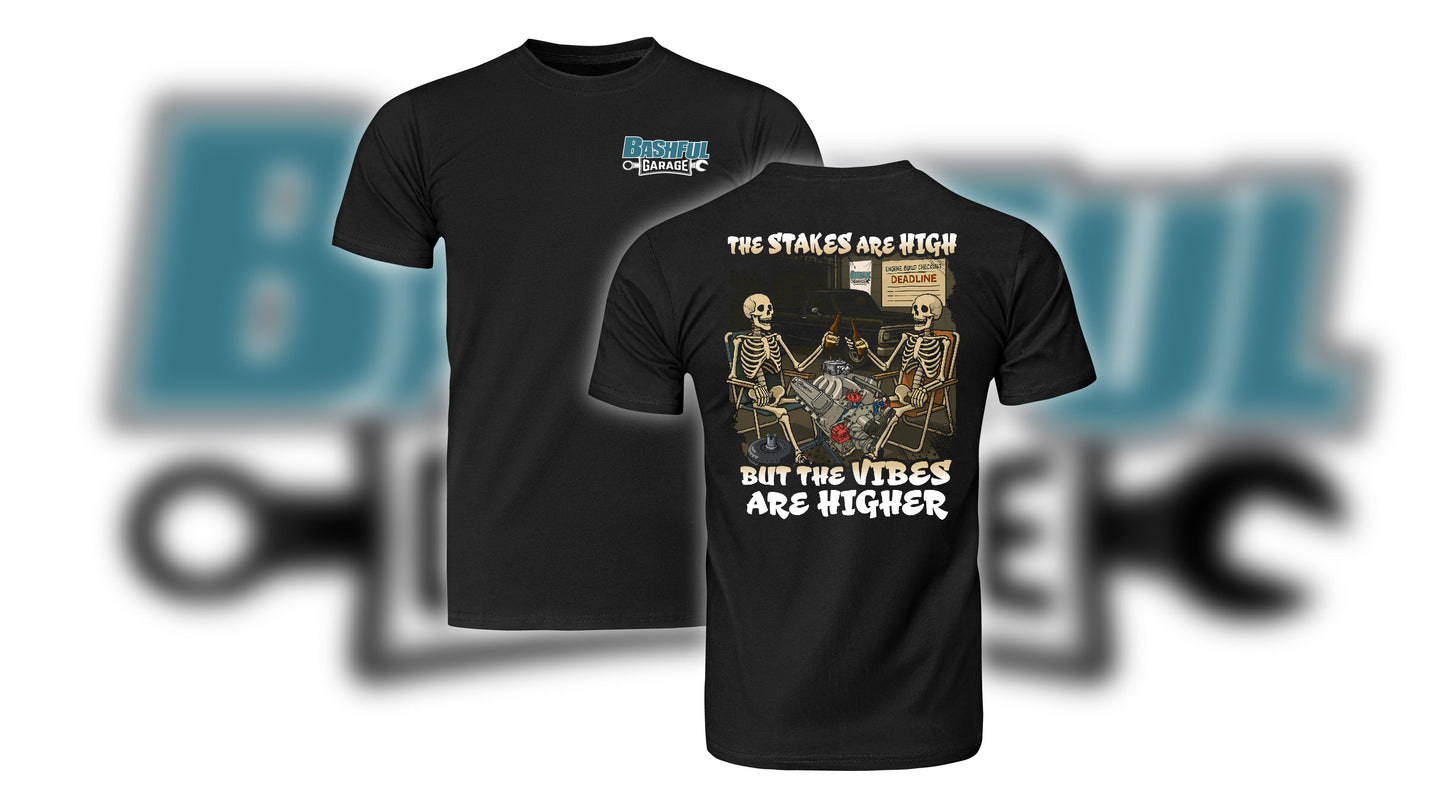 Bashful Garage "The Stakes are High" - T-Shirt
